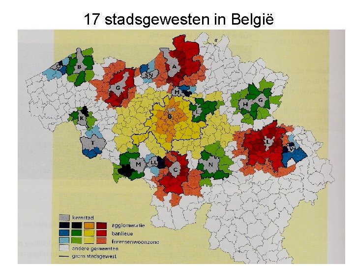 17 stadsgewesten in België 