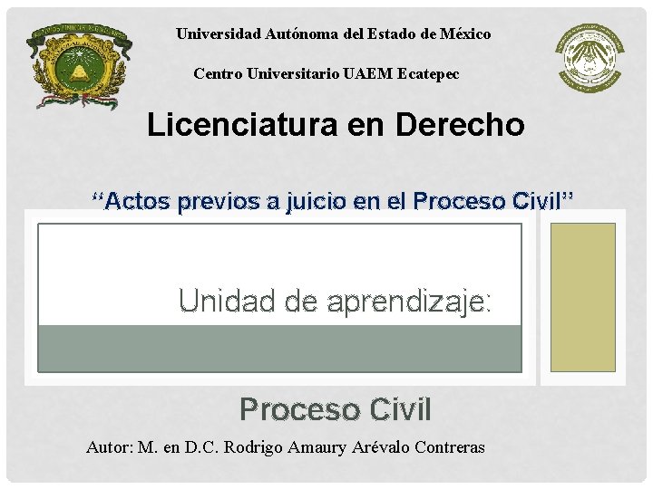 Universidad Autónoma del Estado de México Centro Universitario UAEM Ecatepec Licenciatura en Derecho “Actos