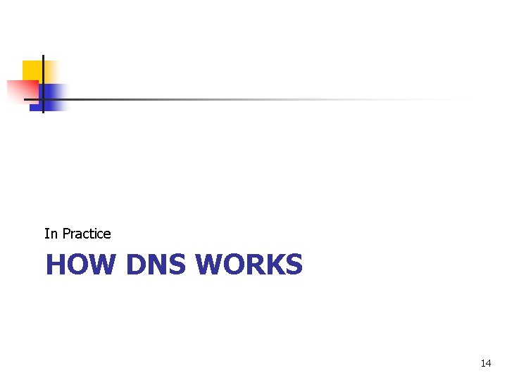 In Practice HOW DNS WORKS 14 