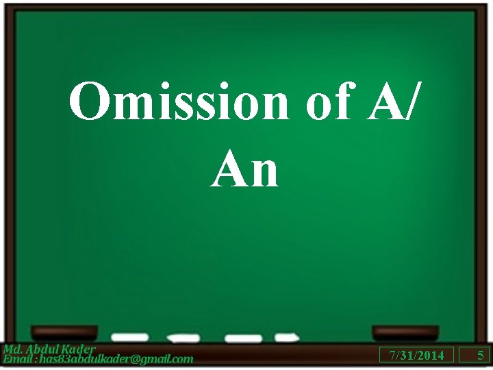 Omission of A/ An 7/31/2014 5 