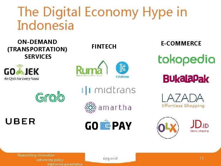 The Digital Economy Hype in Indonesia ON-DEMAND (TRANSPORTATION) SERVICES Researching innovation advancing policy improving