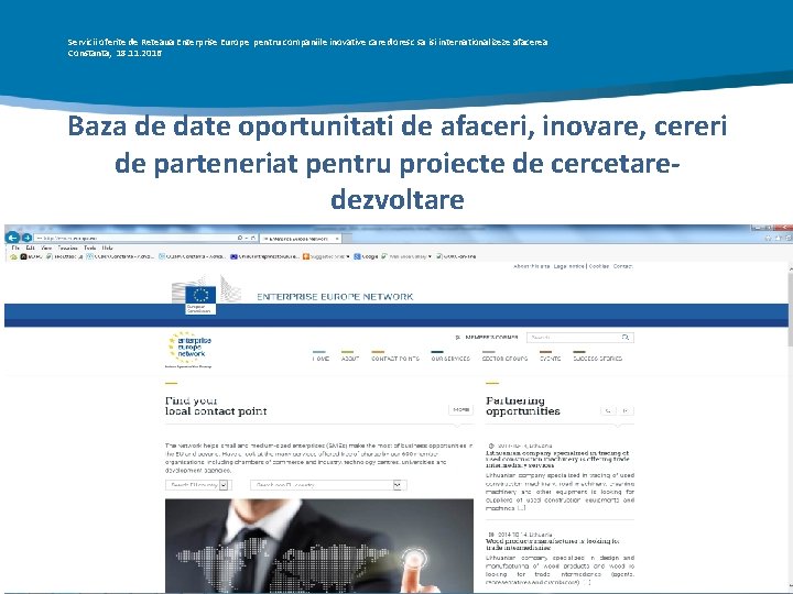 Servicii oferite de Reteaua Enterprise Europe pentru companiile inovative care doresc sa isi internationalizeze