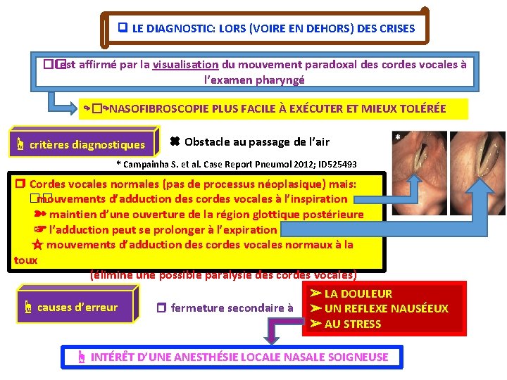 ❑ LE DIAGNOSTIC: LORS (VOIRE EN DEHORS) DES CRISES �� Il est affirmé par