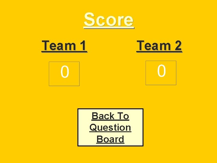Score Team 1 Team 2 Back To Question Board 