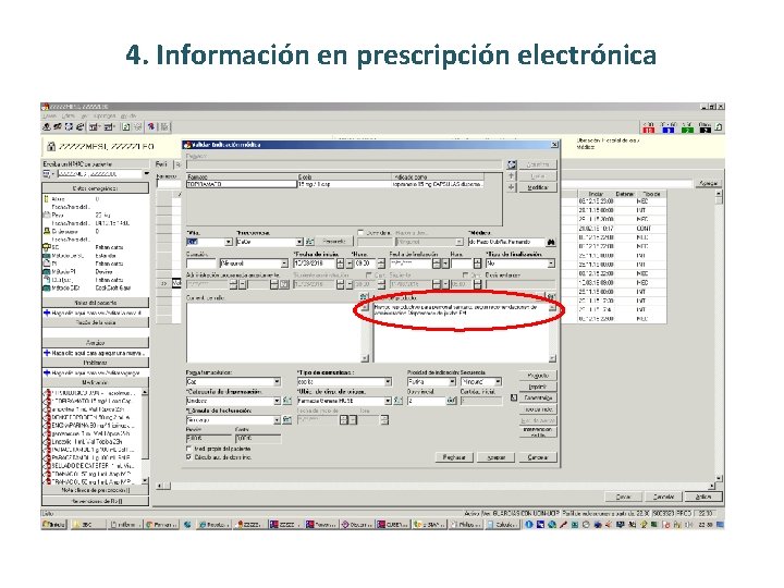 4. Información en prescripción electrónica 