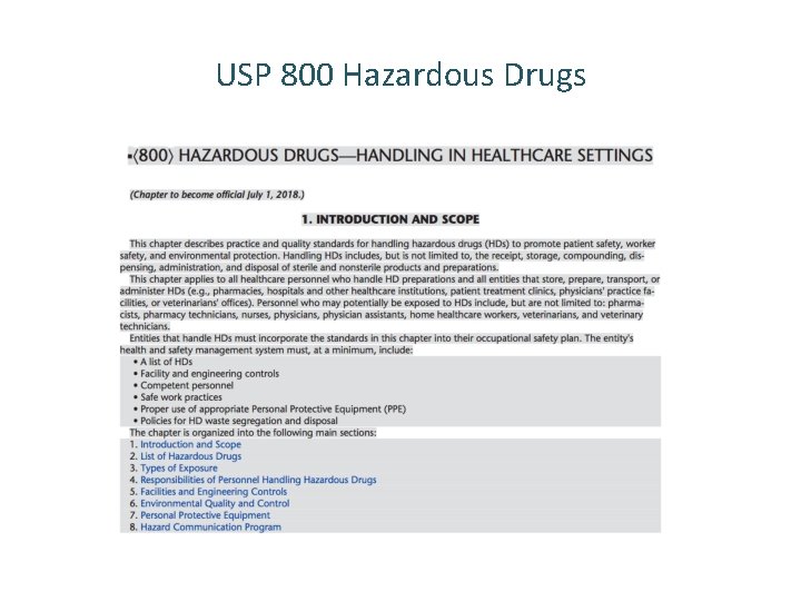 USP 800 Hazardous Drugs 