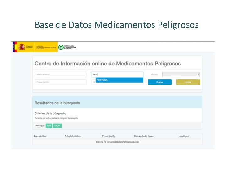 Base de Datos Medicamentos Peligrosos 