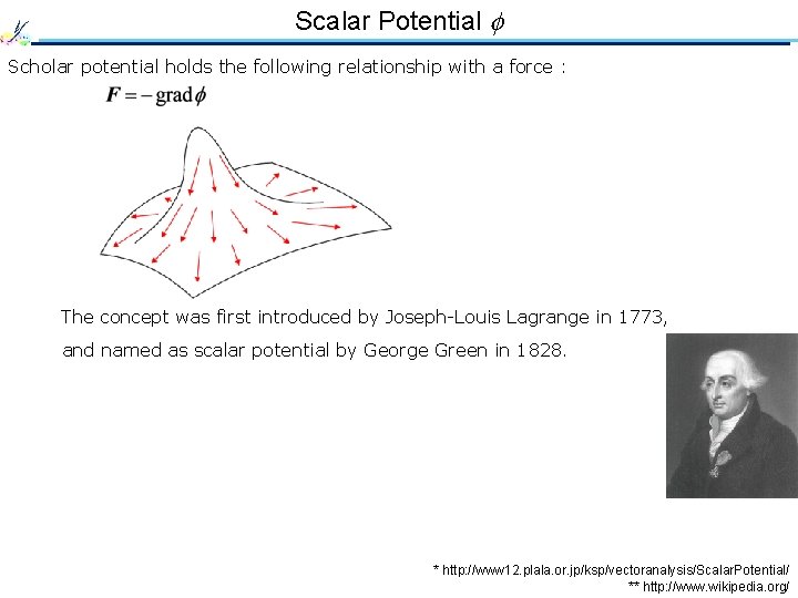 Scalar Potential Scholar potential holds the following relationship with a force : The concept Scalar Potential Scholar potential holds the following relationship with a force : The concept