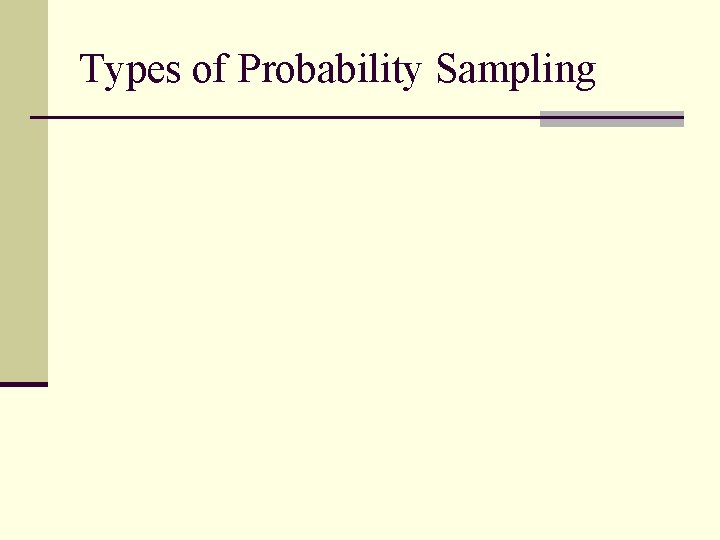 Types of Probability Sampling 