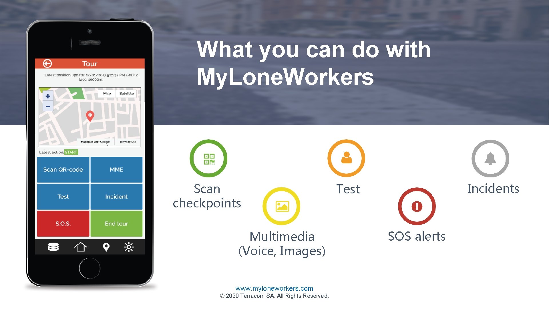 What you can do with My. Lone. Workers Scan checkpoints Multimedia (Voice, Images) www.
