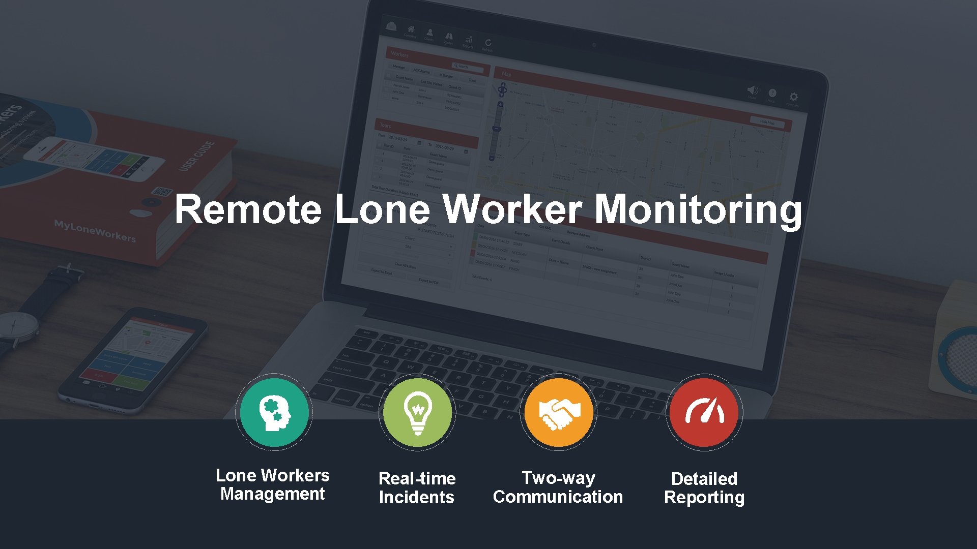 Remote Lone Worker Monitoring Lone Workers Management Real-time Incidents Two-way Communication Detailed Reporting 