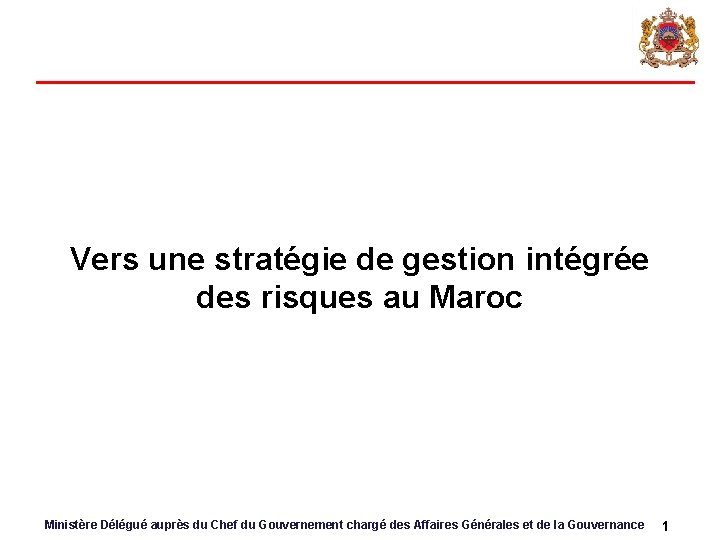 Vers une stratgie de gestion intgre des risques