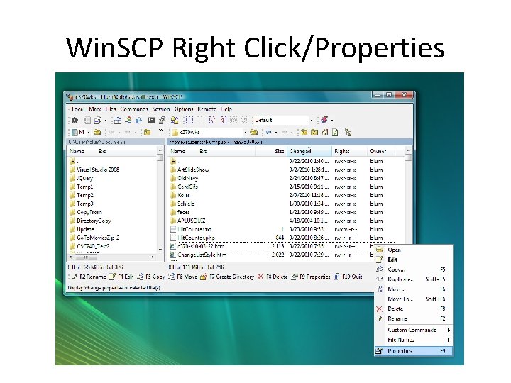 Win. SCP Right Click/Properties 