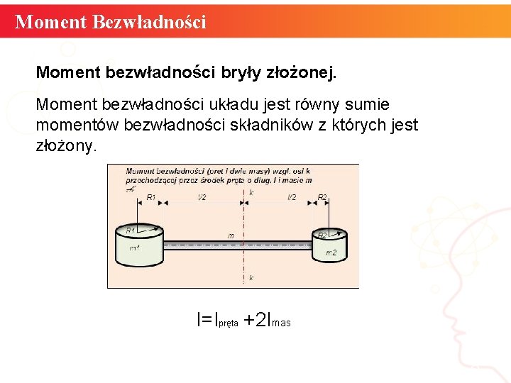 Moment Bezwładności Moment bezwładności bryły złożonej. Moment bezwładności układu jest równy sumie momentów bezwładności