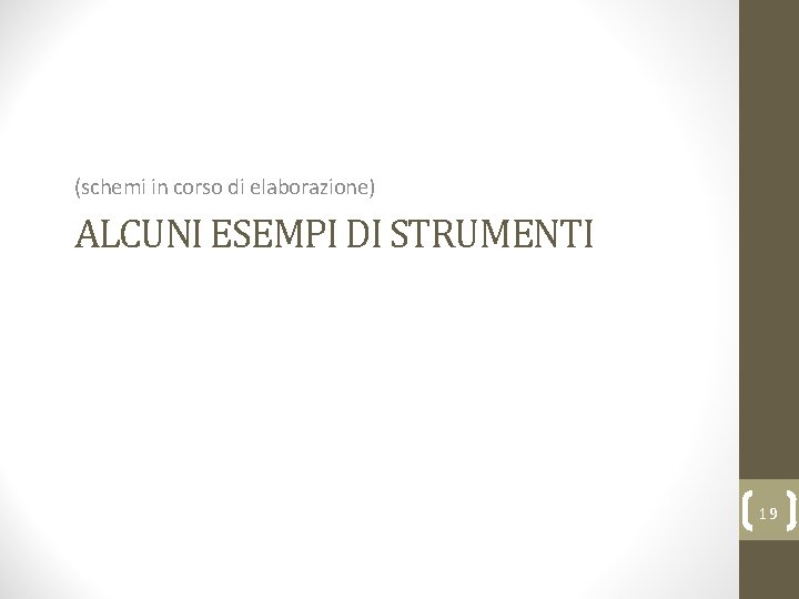 (schemi in corso di elaborazione) ALCUNI ESEMPI DI STRUMENTI 19 