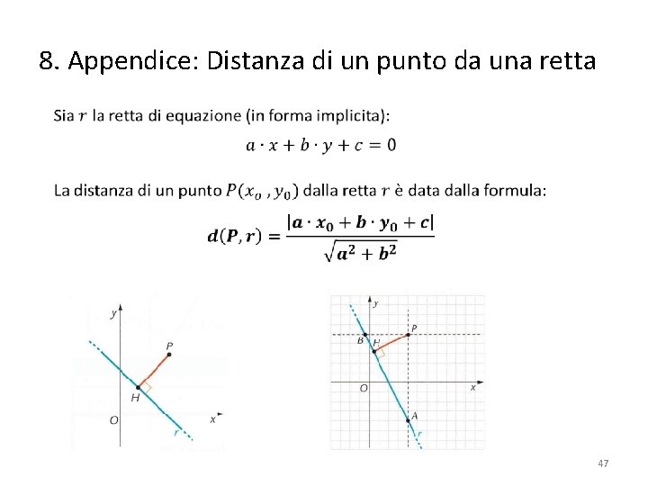 8. Appendice: Distanza di un punto da una retta • 47 