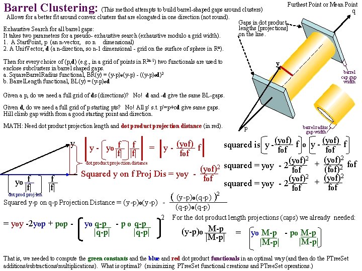 Barrel Clustering: (This method attempts to build barrel-shaped gaps around clusters) Allows for a