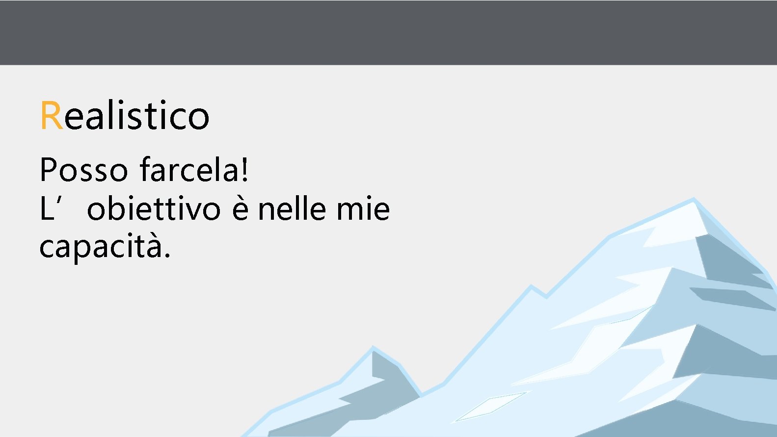 Realistico Posso farcela! L’obiettivo è nelle mie capacità. 