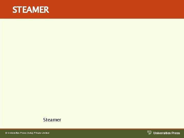 STEAMER Steamer © Universities Press (India) Private Limited Universities Press STEAMER Steamer © Universities Press (India) Private Limited Universities Press