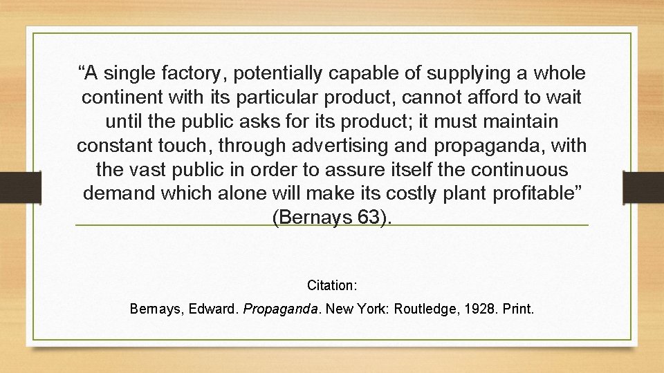 “A single factory, potentially capable of supplying a whole continent with its particular product,