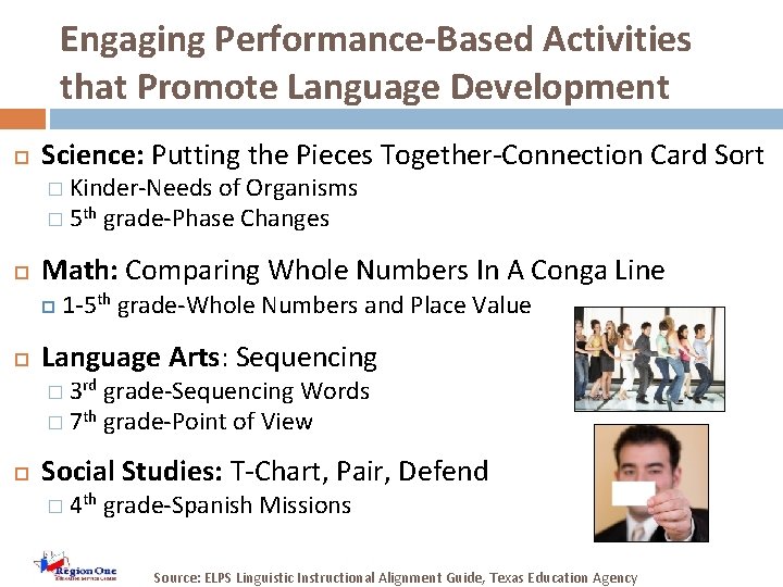 Engaging Performance-Based Activities that Promote Language Development Science: Putting the Pieces Together-Connection Card Sort
