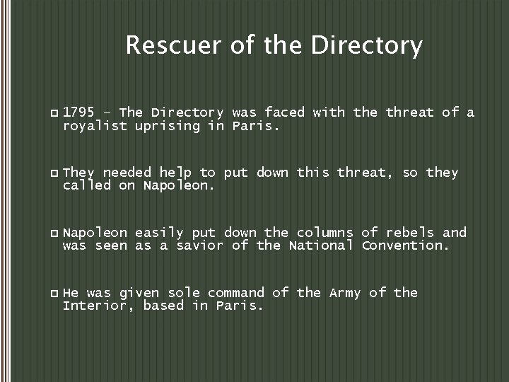 Rescuer of the Directory p 1795 – The Directory was faced with the threat