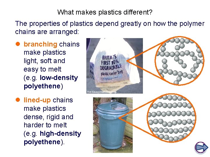 What makes plastics different? The properties of plastics depend greatly on how the polymer