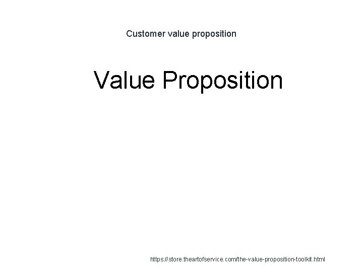Customer value proposition 1 Value Proposition https: //store. theartofservice. com/the-value-proposition-toolkit. html 
