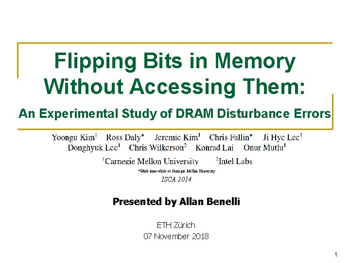 Flipping Bits in Memory Without Accessing Them: An Experimental Study of DRAM Disturbance Errors