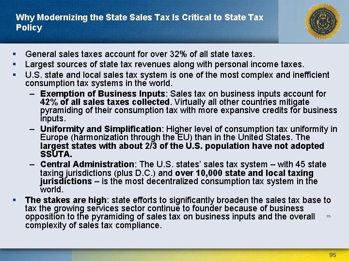 Why Modernizing the State Sales Tax Is Critical to State Tax Policy § §