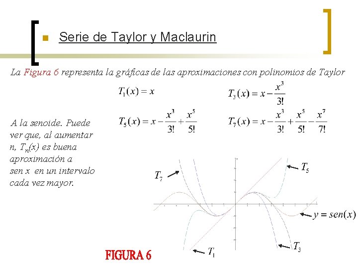 n Serie de Taylor y Maclaurin La Figura 6 representa la gráficas de las n Serie de Taylor y Maclaurin La Figura 6 representa la gráficas de las