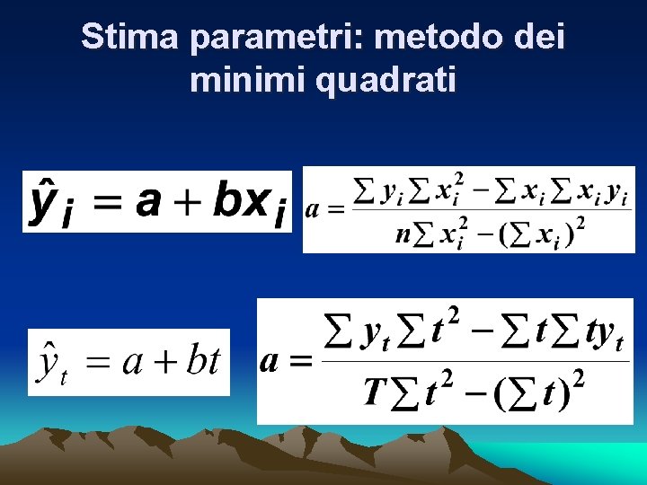 Stima parametri: metodo dei minimi quadrati 