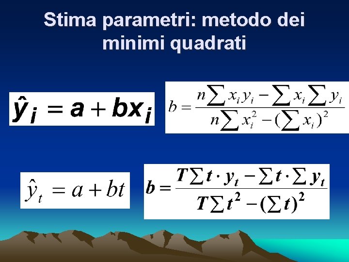 Stima parametri: metodo dei minimi quadrati 