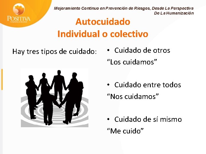 Mejoramiento Continuo en Prevención de Riesgos, Desde La Perspectiva De La Humanización Autocuidado Individual