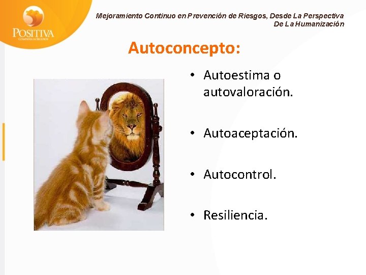 Mejoramiento Continuo en Prevención de Riesgos, Desde La Perspectiva De La Humanización Autoconcepto: •