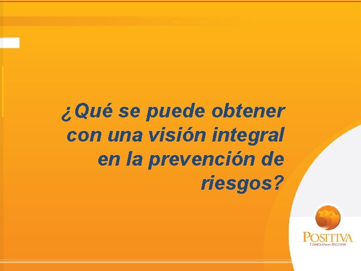 ¿Qué se puede obtener con una visión integral en la prevención de riesgos? 