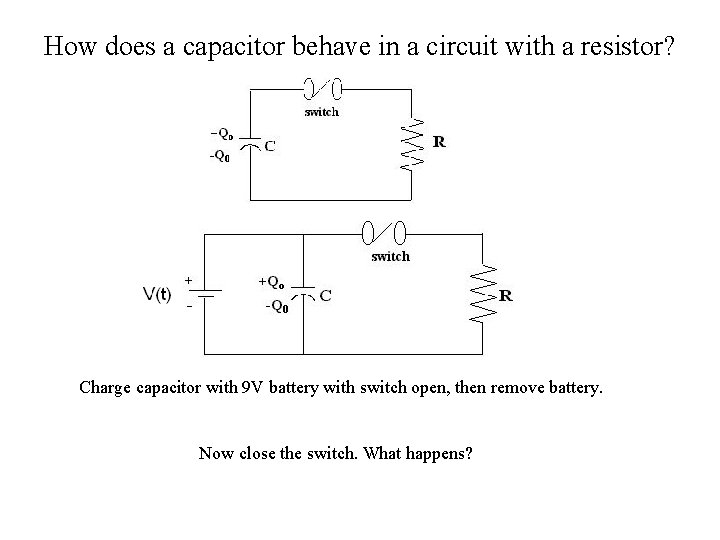 How does a capacitor behave in a circuit with a resistor? Charge capacitor with