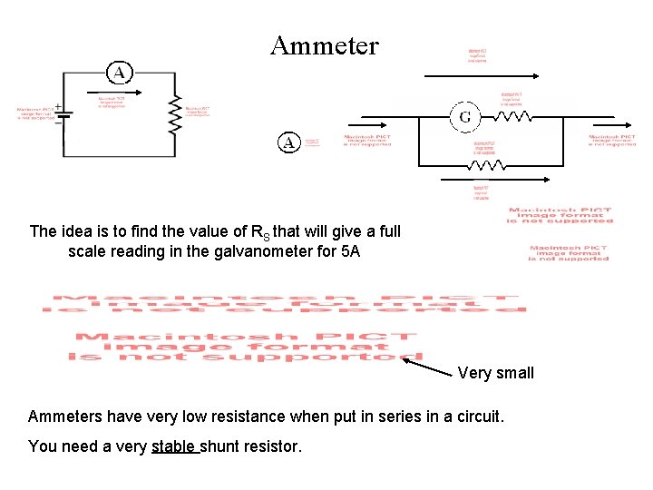 Ammeter The idea is to find the value of RS that will give a