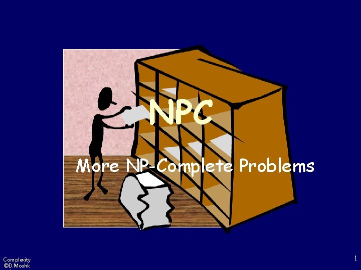 NPC More NP-Complete Problems Complexity ©D. Moshk 1 