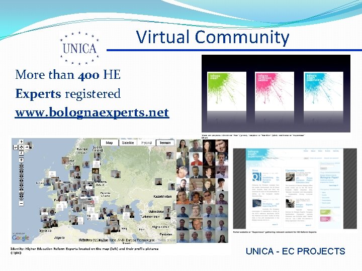 Virtual Community More than 400 HE Experts registered www. bolognaexperts. net UNICA - EC