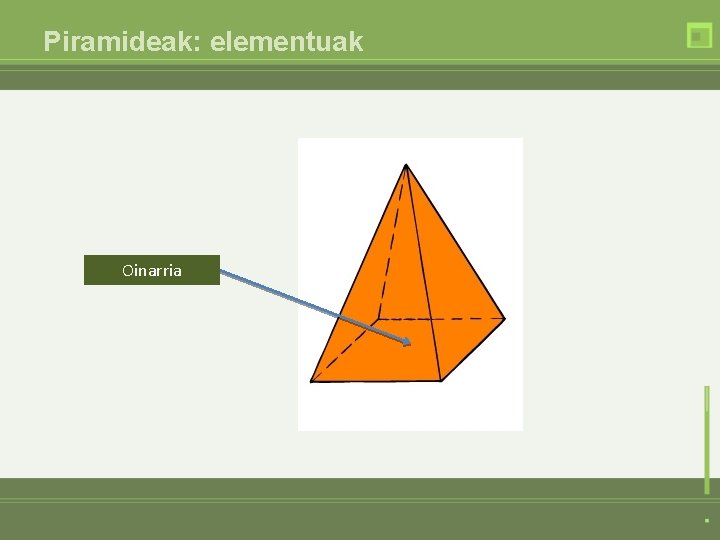 Piramideak: elementuak Oinarria 