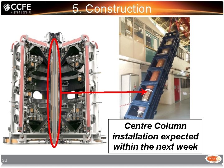 5. Construction Centre Column installation expected within the next week 23 5. Construction Centre Column installation expected within the next week 23