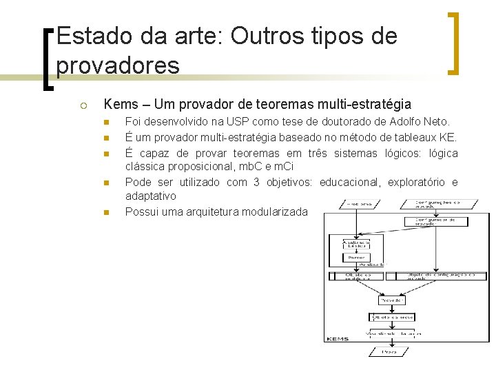 Estado da arte: Outros tipos de provadores ¡ Kems – Um provador de teoremas