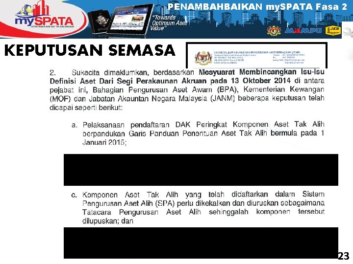 PENGGUNAAN my SPATA BAGI PENDAFTARAN ASET TAK ALIH