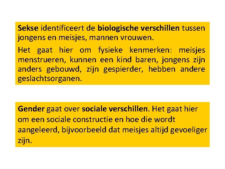 Sekse identificeert de biologische verschillen tussen jongens en meisjes, mannen vrouwen. Het gaat hier