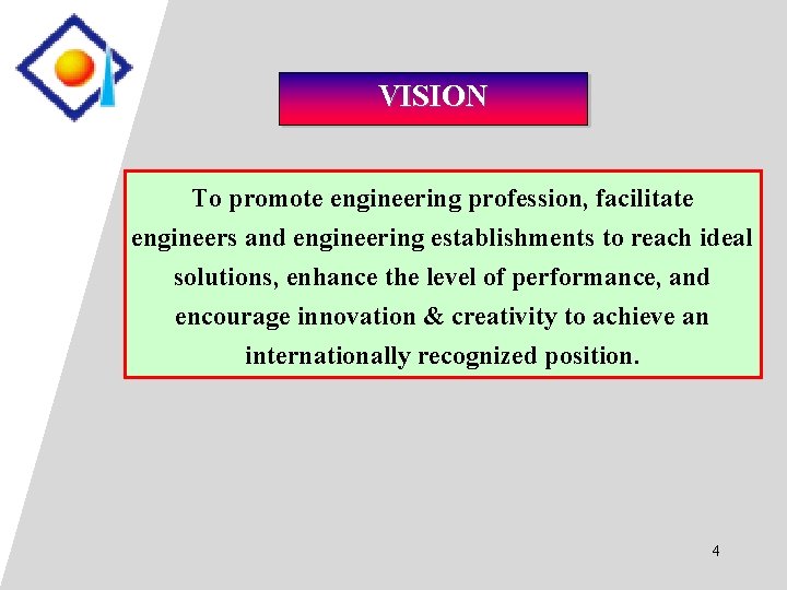 1 2 3 VISION To promote engineering profession