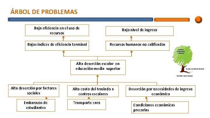 ÁRBOL DE PROBLEMAS Baja eficiencia en el uso de recursos Bajos índices de eficiencia