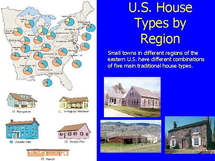 U. S. House Types by Region Small towns in different regions of the eastern