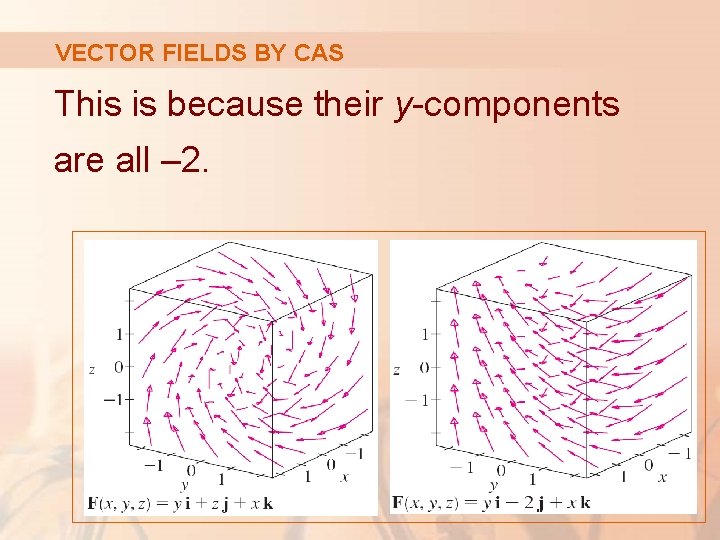 VECTOR FIELDS BY CAS This is because their y-components are all – 2. 