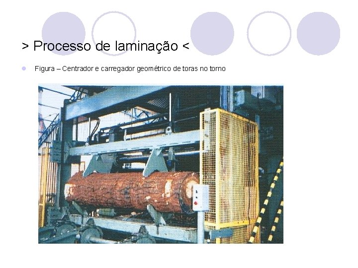 > Processo de laminação < l Figura – Centrador e carregador geométrico de toras